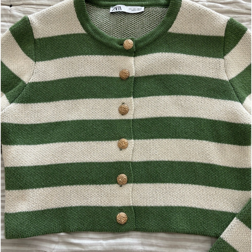 Zara striped cardigan sweater
